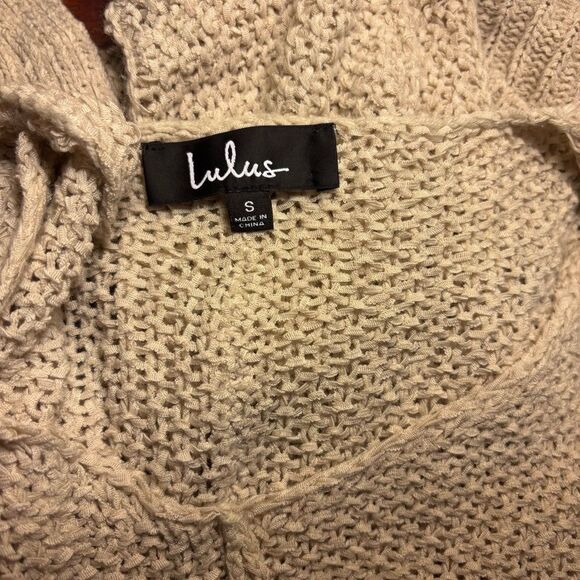 Lulus Write Me a Poem Beige Loose Knit Oversized Beachy Sweater Size Small - Picture 13 of 13